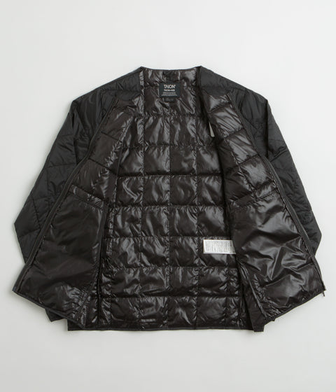 Taion Crewneck W-Zip Down Jacket in Black