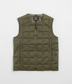 Taion Crewneck W-Zip Down Vest - Dark Olive