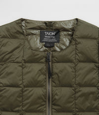 Taion Crewneck W-Zip Down Vest - Dark Olive thumbnail