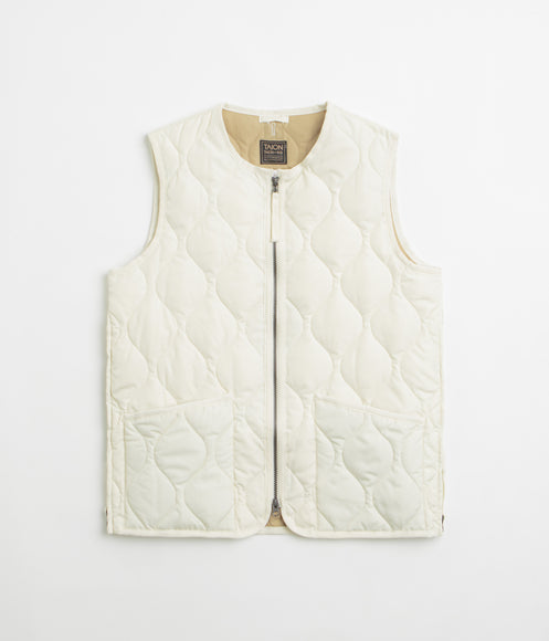 Taion Military Crewneck W-Zip Down Vest - Off White