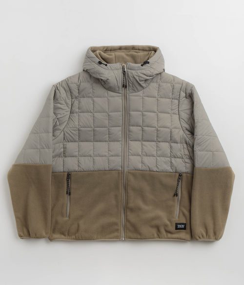 Taion Mountain Freece Down Hooded Jacket - Grey / Beige