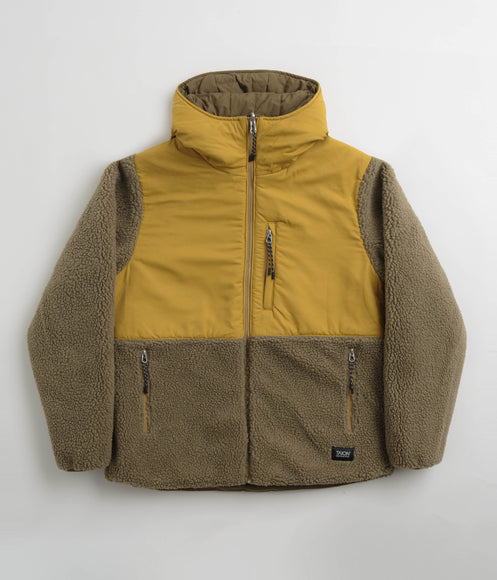 Taion Reversible Down Hooded Jacket - Olive / Camel / Beige