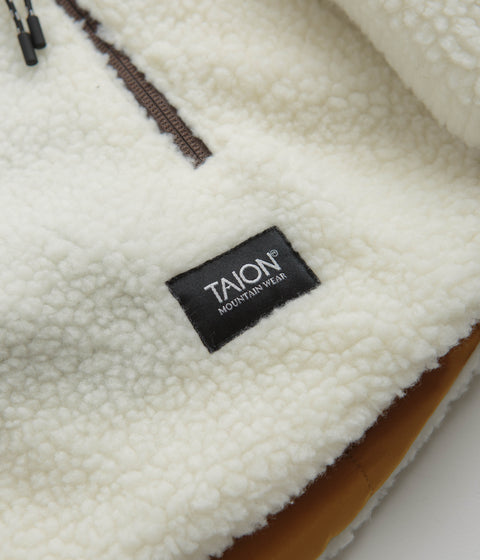 Taion Reversible Down Jacket in Camel and Dark Chocolate / Ivory