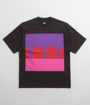 The Trilogy Tapes Block T-Shirt - Black / Red / Purple