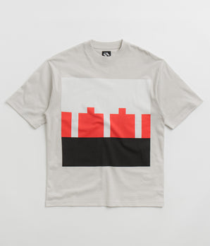 The Trilogy Tapes Block T-Shirt - Grey / Red / White