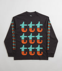 The Trilogy Tapes Orange And Turquoise Long Sleeve T-Shirt - Black thumbnail