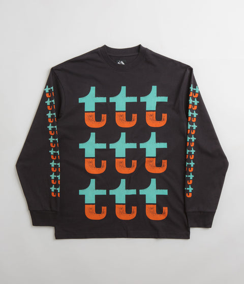 The Trilogy Tapes Orange And Turquoise Long Sleeve T-Shirt - Black