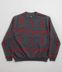 The Trilogy Tapes Over Dye Pulse Crewneck Sweatshirt - Black / Red thumbnail