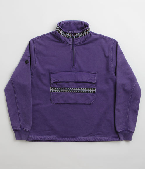 The Trilogy Tapes Pulse Tape Funnel Neck Sweatshirt - Purple