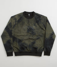 The Trilogy Tapes Tech Sports Crewneck Sweatshirt - Black / Olive Marble thumbnail