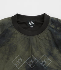 The Trilogy Tapes Tech Sports Crewneck Sweatshirt - Black / Olive Marble thumbnail