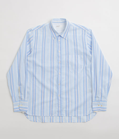 Universal Works Lazy Day Shirt - White / Blue