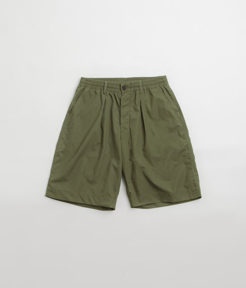 Universal Works Pleated Track Shorts - Olive