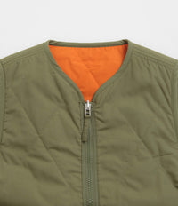 Universal Works Reversible Military Liner Gilet - Olive / Orange thumbnail