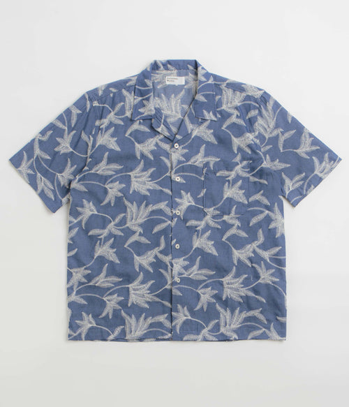 Universal Works Road Shirt - Indigo / Summer Jungle