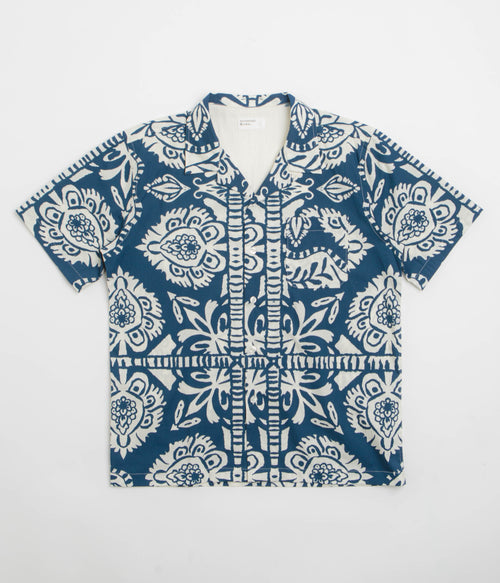 Universal Works Road Shirt - Navy / Island Print