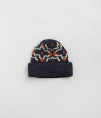 Universal Works Short Watch Beanie - Navy / Ecru thumbnail