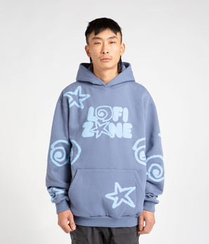 Lo-Fi All Over Shapes Hoodie - Denim