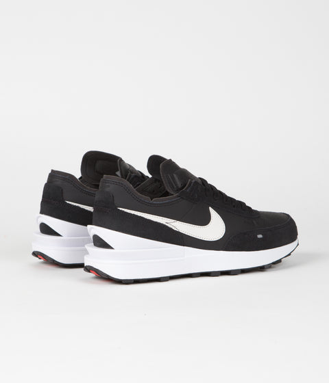 Nike Waffle One Leather Shoes in Black and White and Black - White