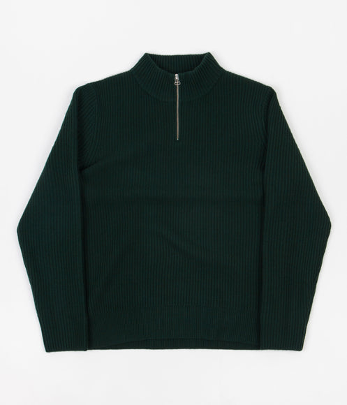 A.P.C. Alex 1/4 Zip Sweatshirt - Dark Green