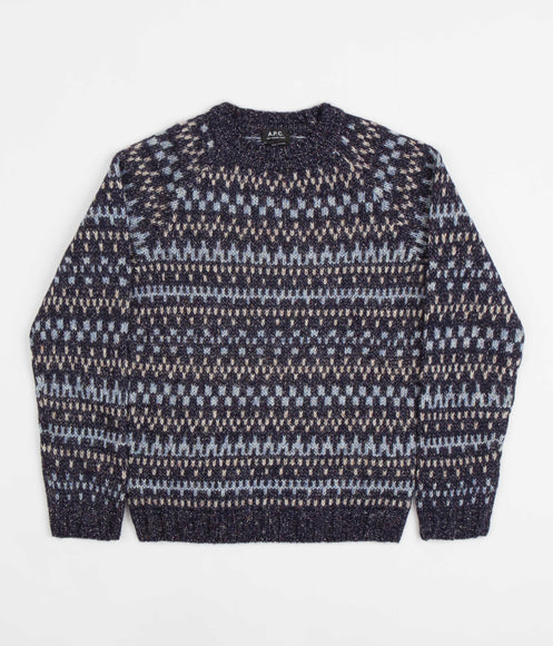 A.P.C. Leonhard Knitted Crewneck Sweatshirt - Heather Marine