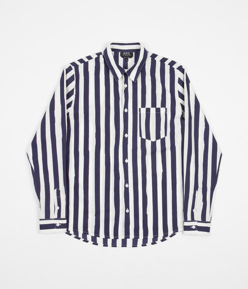 A.P.C. Mathieu Stripe Shirt - Dark Blue