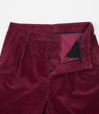 Albam Cord Pleat Trousers - Maroon thumbnail