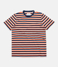 Albam Striped T-Shirt - Orange / Navy / Ecru thumbnail