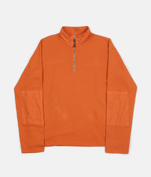 Albam Zipped Jersey Pullover Sweatshirt - Burnt Orange