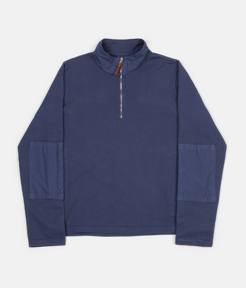 Albam Zipped Jersey Pullover Sweatshirt - Indigo