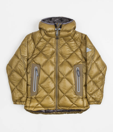 and wander Diamond Stitch Down Hooded Jacket - Camel