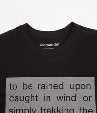 and wander Reflective Logo T-Shirt - Black thumbnail