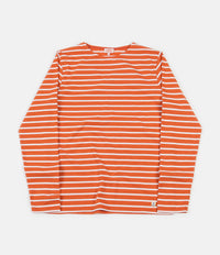 Armor Lux Breton Long Sleeve T-Shirt - Orange Henna / White thumbnail