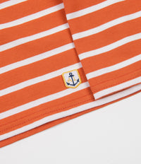 Armor Lux Breton Long Sleeve T-Shirt - Orange Henna / White thumbnail
