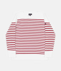 Armor Lux Ladies Admiral Long Sleeve T-Shirt - White / Red thumbnail