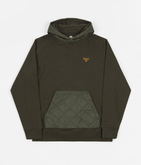 Barbour Beacon Quilted Hoodie in Olive