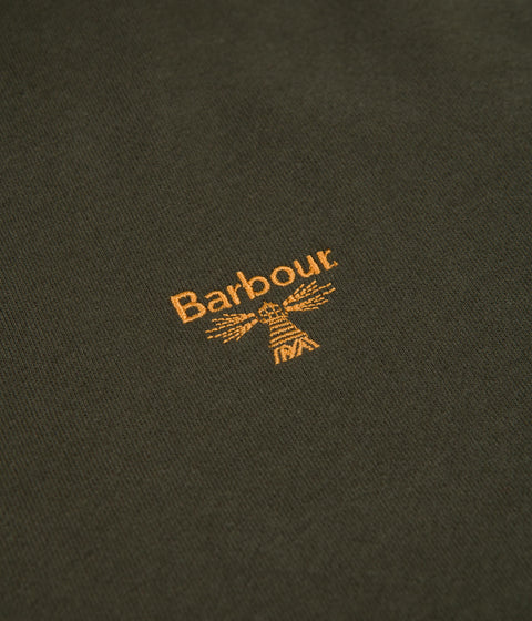 Barbour Beacon Quilted Hoodie in Olive