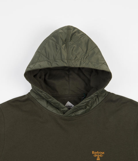 Barbour Beacon Quilted Hoodie in Olive