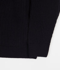 Barbour White Label Crook Knitted 1/2 Zip Sweatshirt - Navy thumbnail