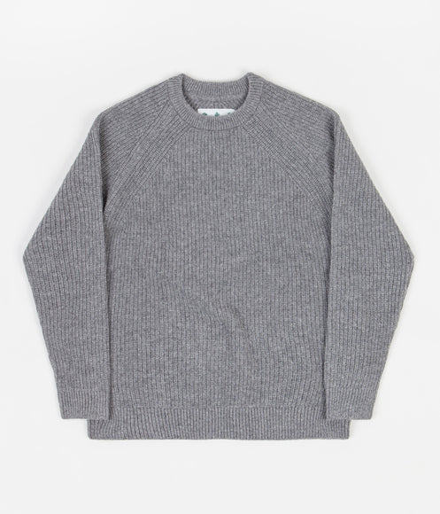 Barbour White Label Shore Knitted Crewneck Sweatshirt - Grey Marl