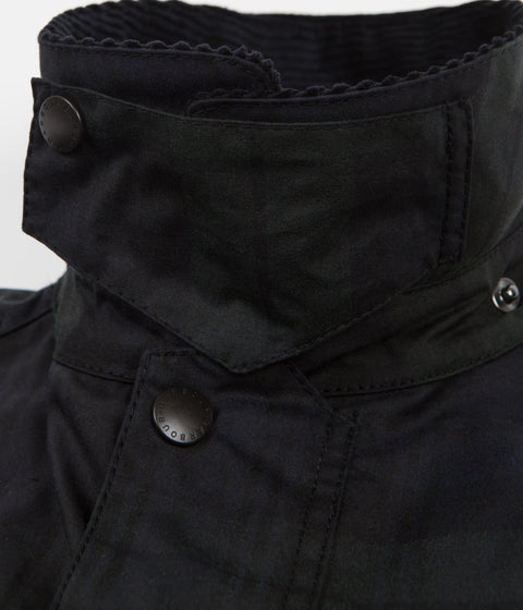 Barbour White Label Slim Bedale Blackwatch Jacket in Navy