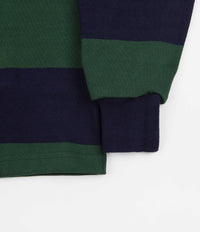 Battenwear Pocket Rugby Shirt - Green / Navy Stripe thumbnail