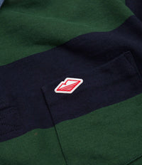 Battenwear Pocket Rugby Shirt - Green / Navy Stripe thumbnail
