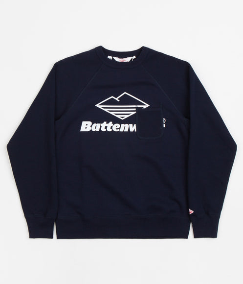 Battenwear Team Reach Up Crewneck Sweatshirt - Midnight Navy
