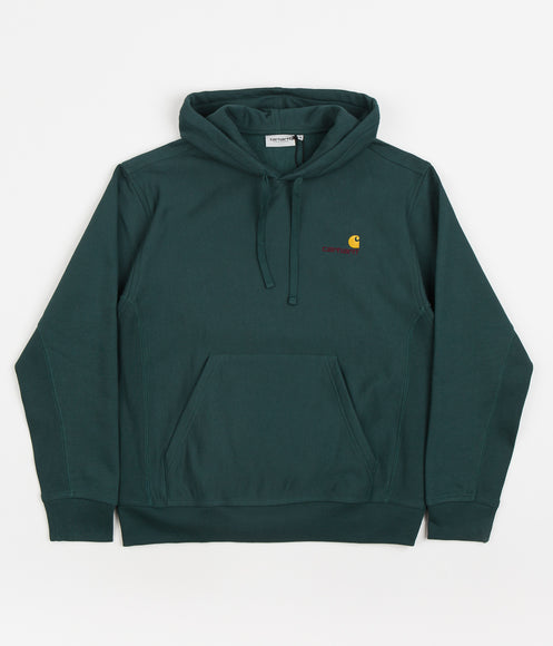 Carhartt american script 2025 hoodie dark teal