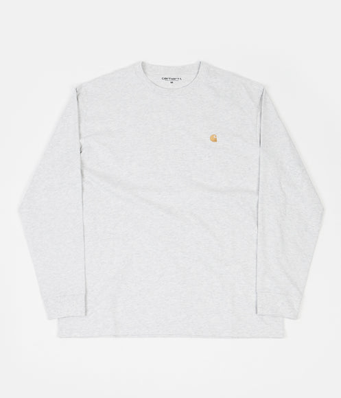 Carhartt Chase Long Sleeve T-Shirt - Ash Heather / Gold