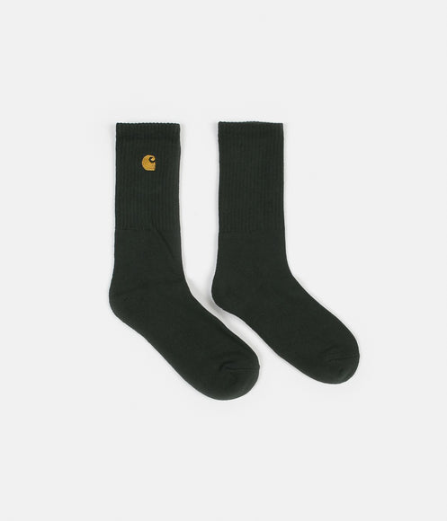 Carhartt Chase Socks - Bottle Green / Gold