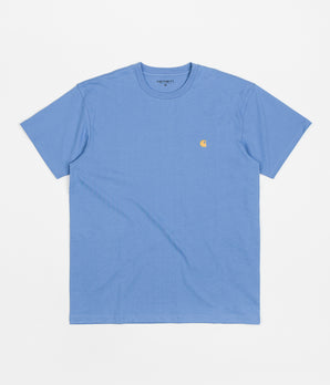 Carhartt Chase T-Shirt - Piscine / Gold