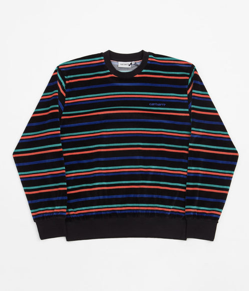 Carhartt Clanton Crewneck Sweatshirt - Clanton Stripe / Black