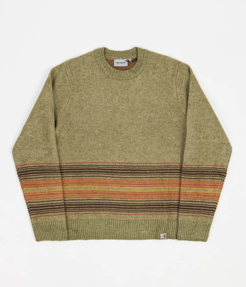Carhartt Dillon Crewneck Sweatshirt - Dillon Stripe / Dollar Green